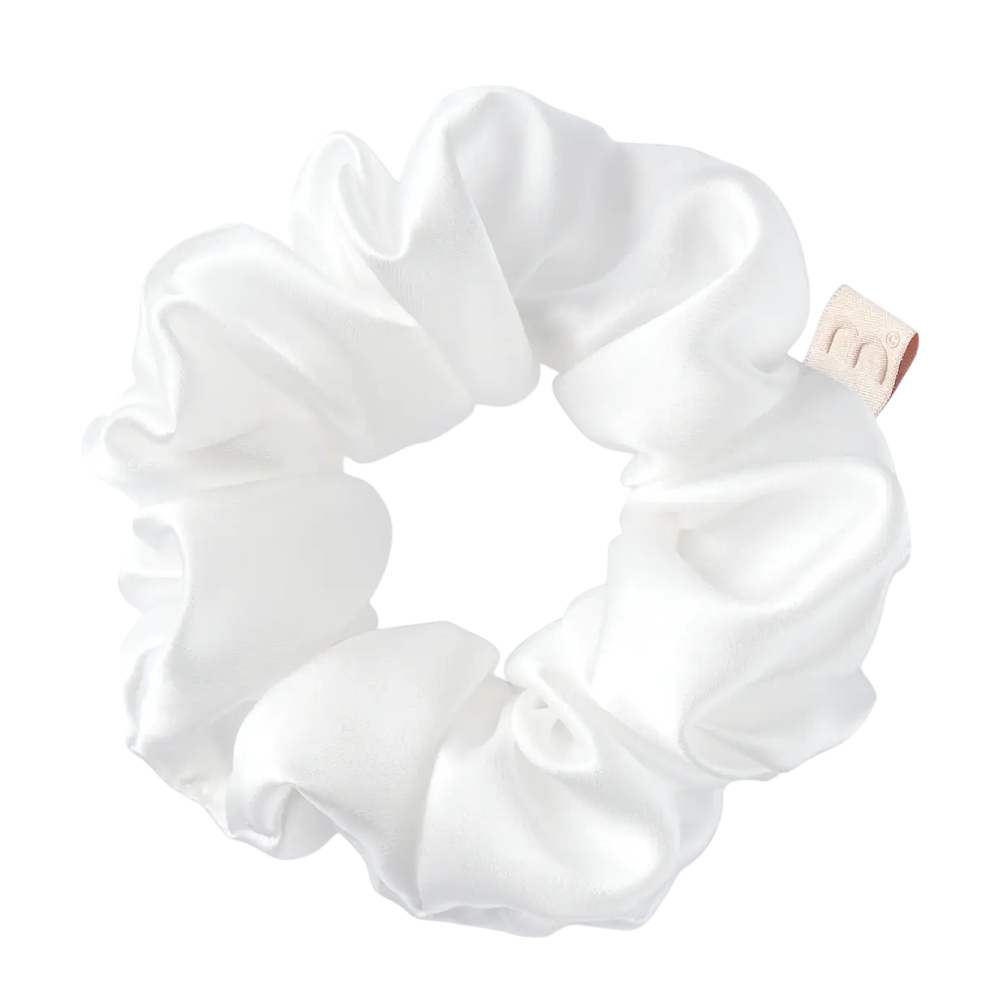 MON MOU Silk Large Scrunchie White - Об'ємна резинка для волосся з натурального шовку
